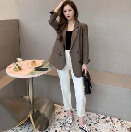 双排扣休闲西装外套