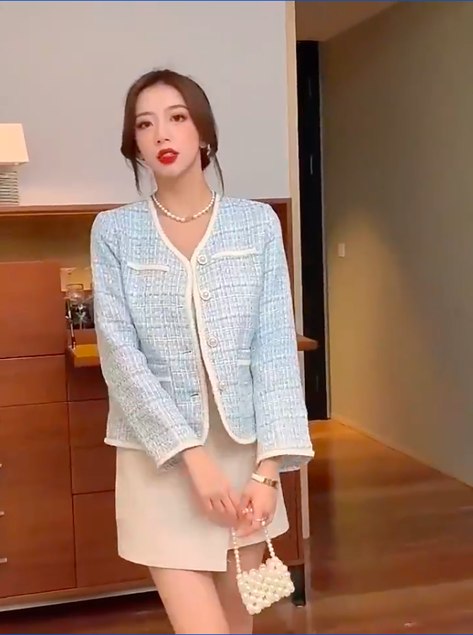 小香风编织外套
