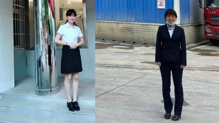 另一位也同样在银行工作的女生,放上入职四年后的照片。