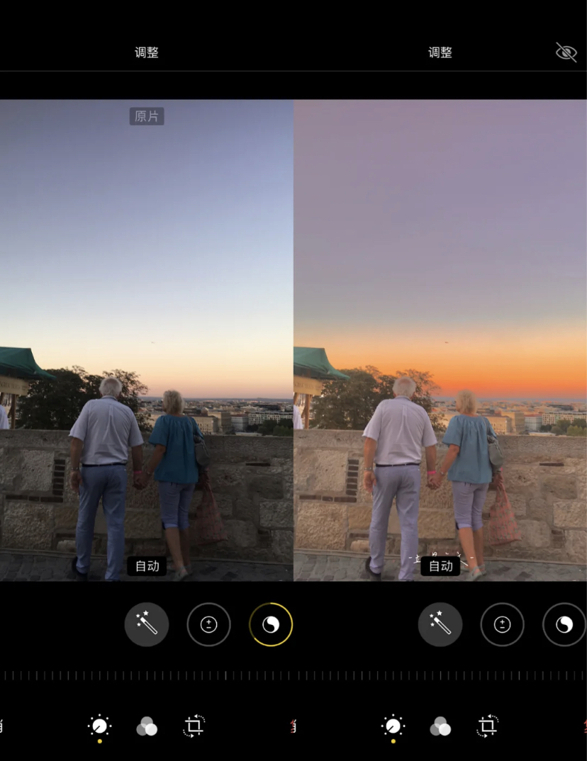 如果照片中的日落颜色不够鲜艳,也可以靠调色拉高饱和度瞬间就拥有绝美的日落照!