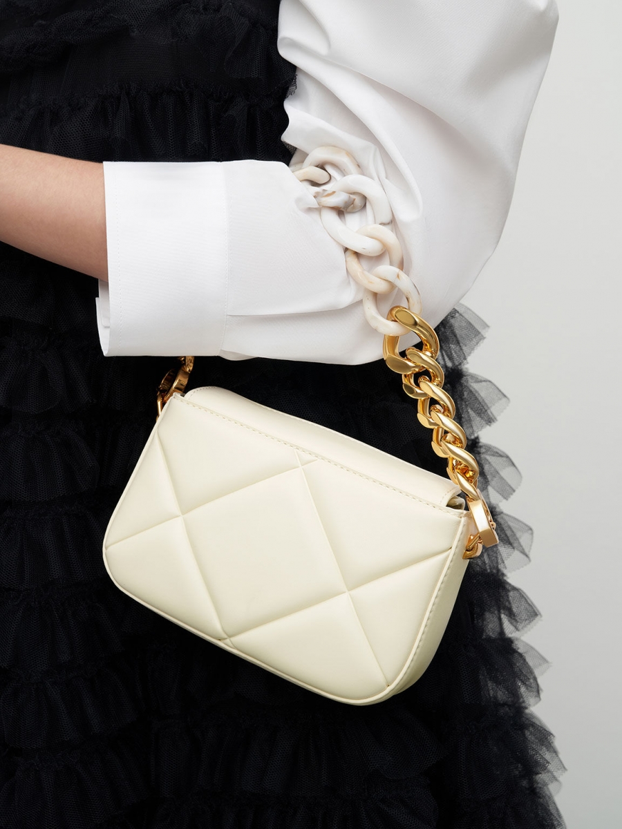 Danika Chunky Chain-Handle Padded Bag