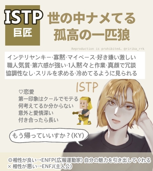 「ISTP 鉴赏家型」 ：蔑视人间的孤高独狼