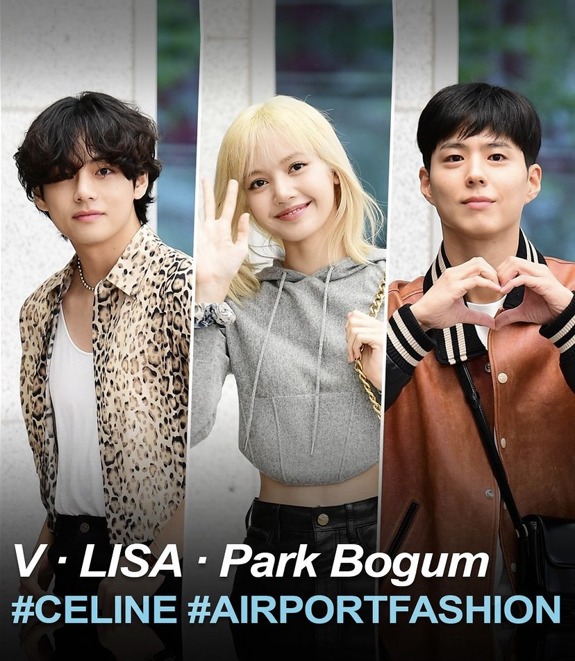 BLACKPINK Lisa、BTS V和朴宝剑一起出现在韩国仁川国际机场,前往法国巴黎参加Celine的春夏时装秀!
