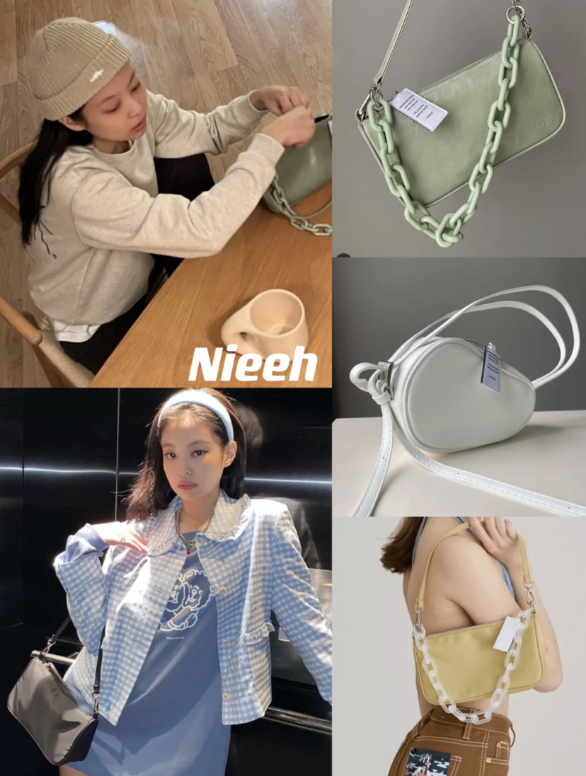 有传闻说是Jennie和朋友自创的品牌,她本人也经常会背人气超高的复古腋下包!