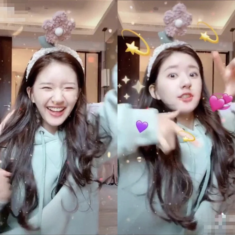 赵露思在抖音饰品中佩戴过的小花发箍,绝对是甜妹必备的可爱单品!