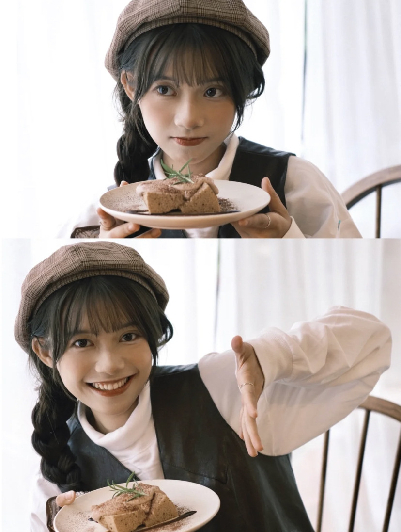 尤其是额头偏高的集美们，真的很适合佩戴报童帽可以修饰脸型，还带有着满满的气质感哦～