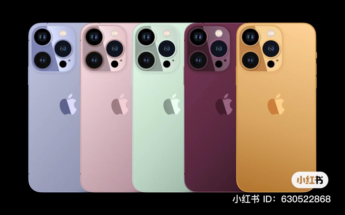 iPhone 14 Pro 最新渲染图显示一共会有 5 个色号