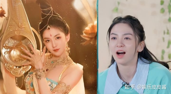 其他姐姐都是封面照或者杂志照片,只有唐诗逸的照片是舞蹈《鸿音》的造型。
