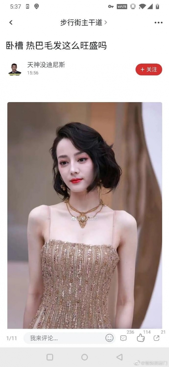 最近,微博就忽然有一条 「迪丽热巴的胸毛」的话题冲上热搜!