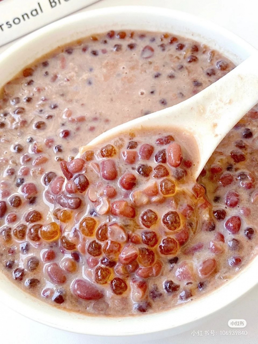 红豆银耳西米牛奶