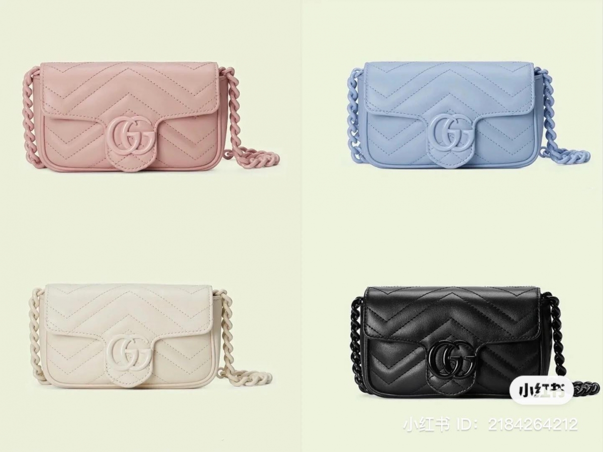 近期,小红书超的 Gucci Marmont 「马卡龙色系」迷你包瞬间引起热议