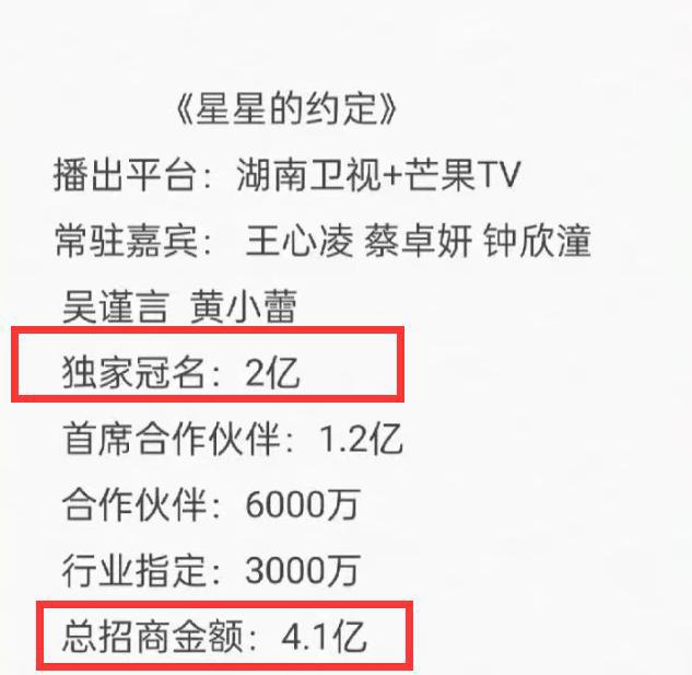 这次齐聚录制组综《星星的约定》,被曝招商金额高达4亿,已经超过了《乐队的海边》全部招商总额!