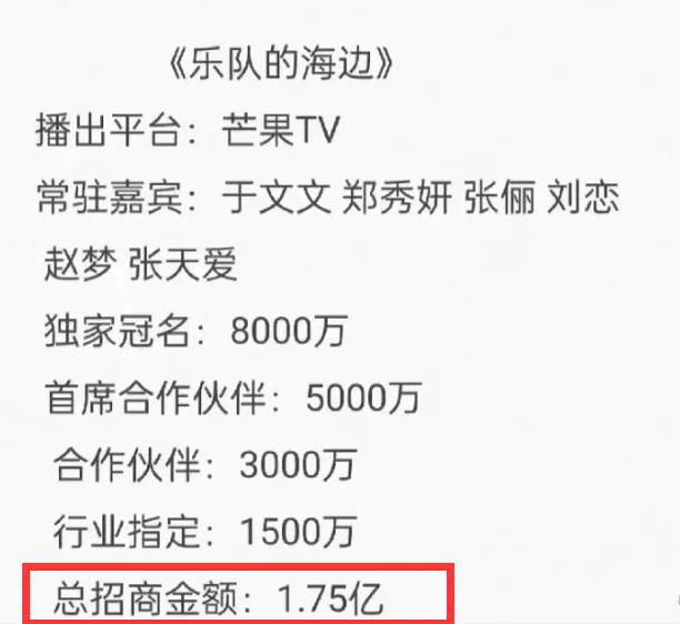 这次齐聚录制组综《星星的约定》,被曝招商金额高达4亿,已经超过了《乐队的海边》全部招商总额!
