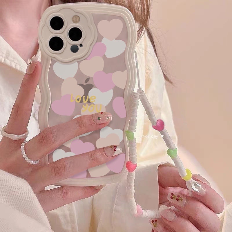爱心波浪纹手机壳
