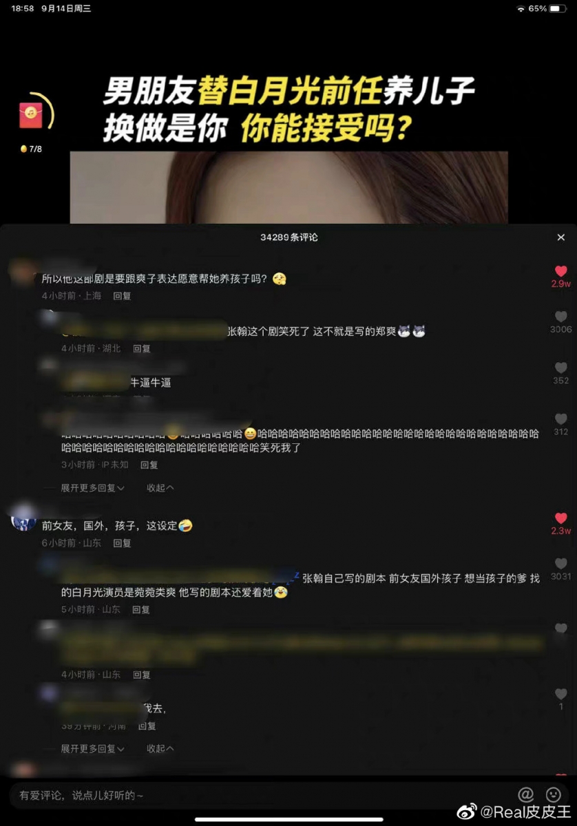 网友对张翰「痴情」人设火力全开