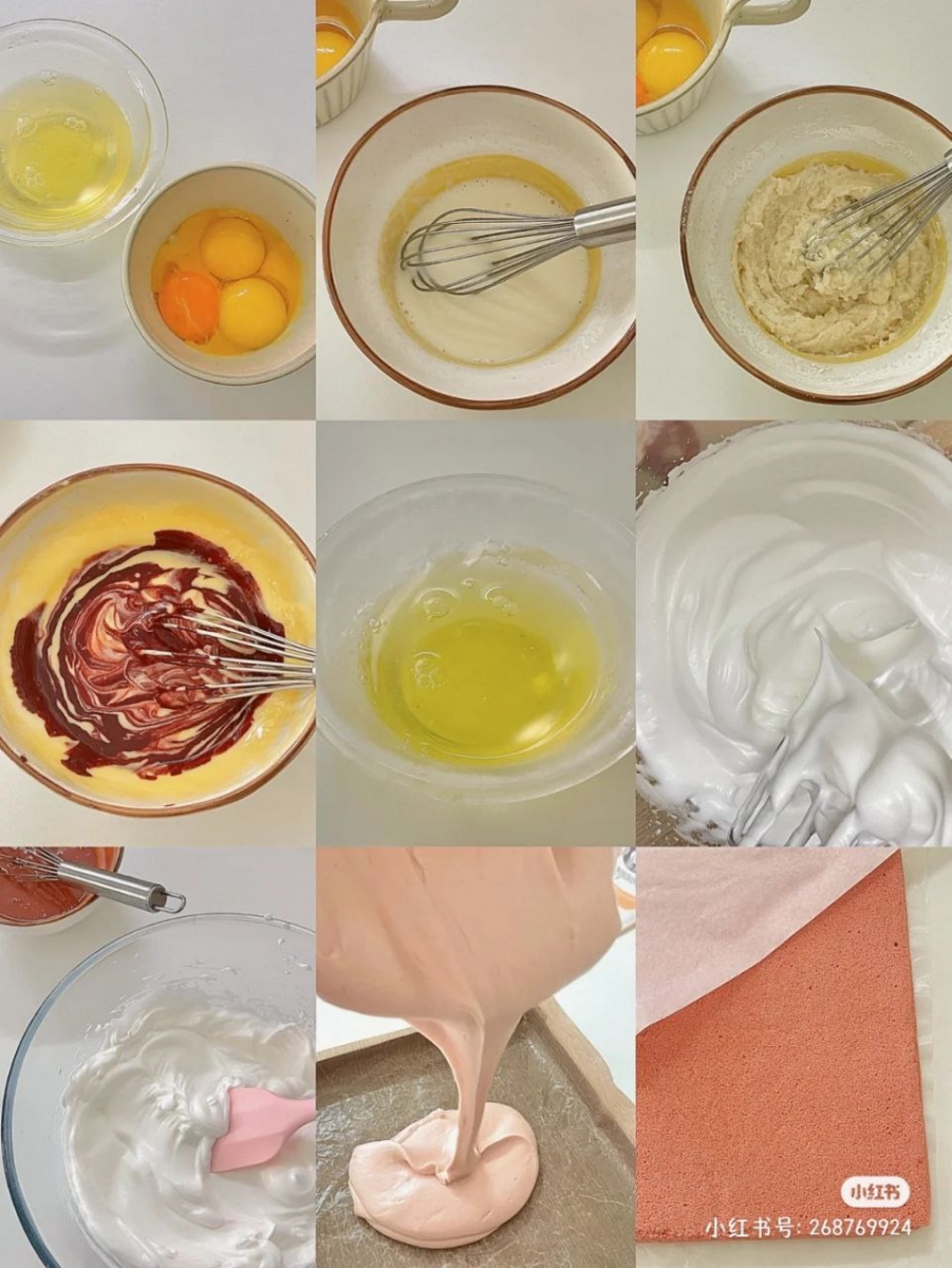 粉嫩蜜桃蛋糕卷