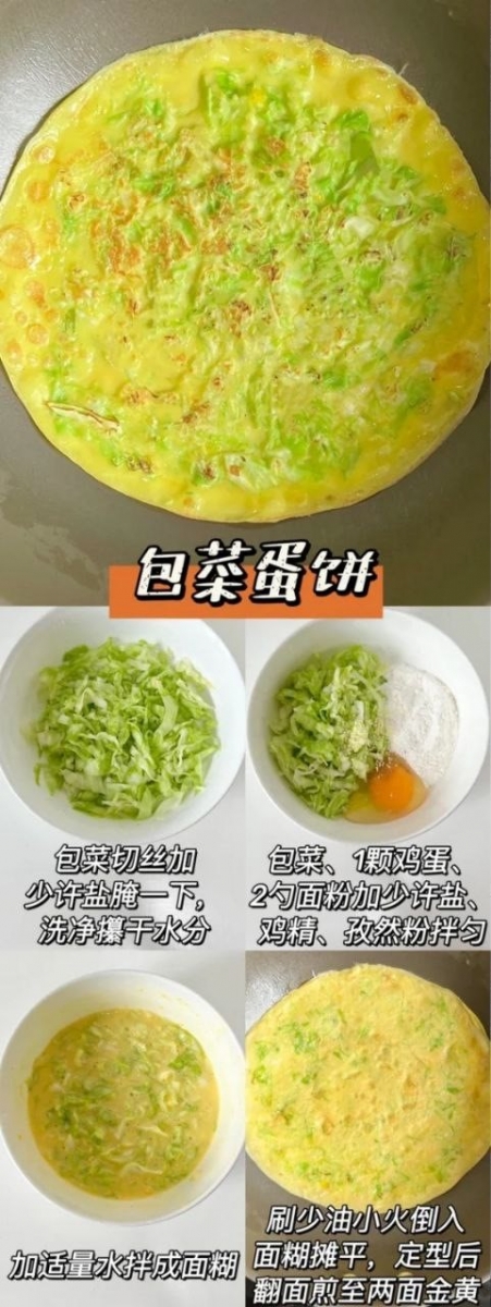 #5 包菜鸡蛋饼 做法教程