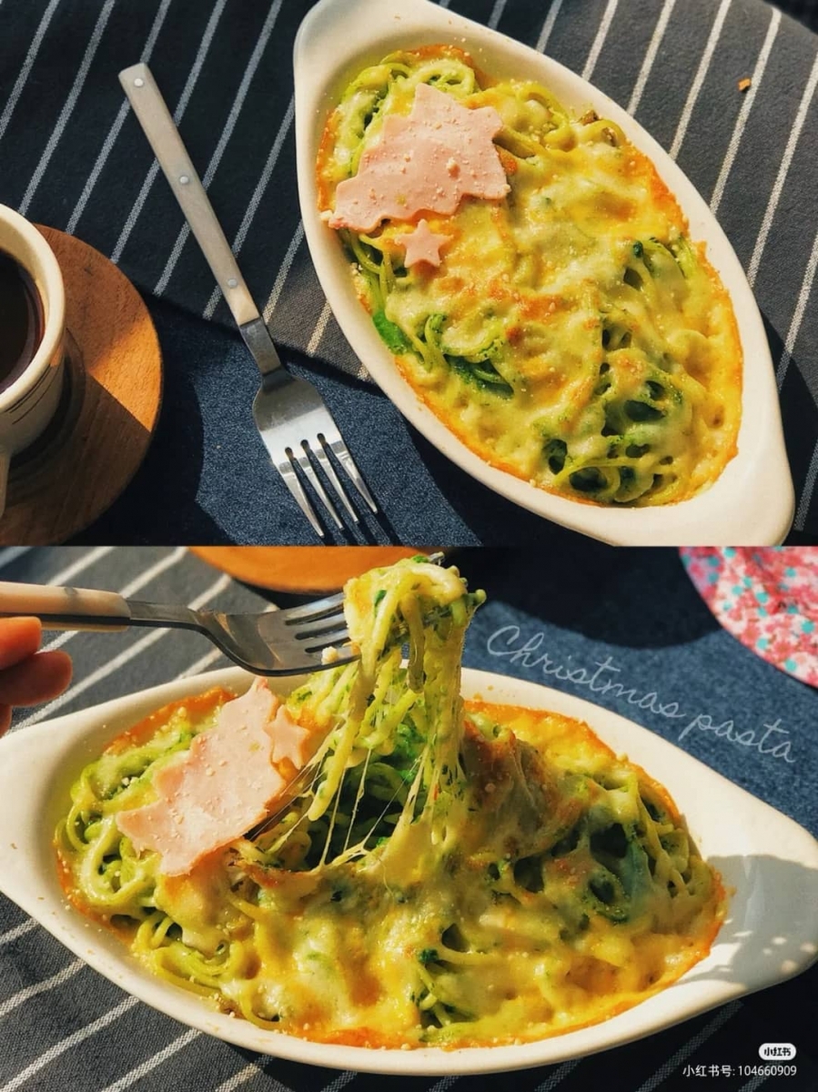 3、圣诞芝士焗意面