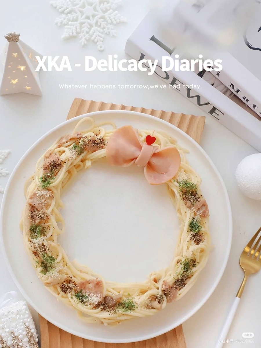 5、圣诞花环意大利面