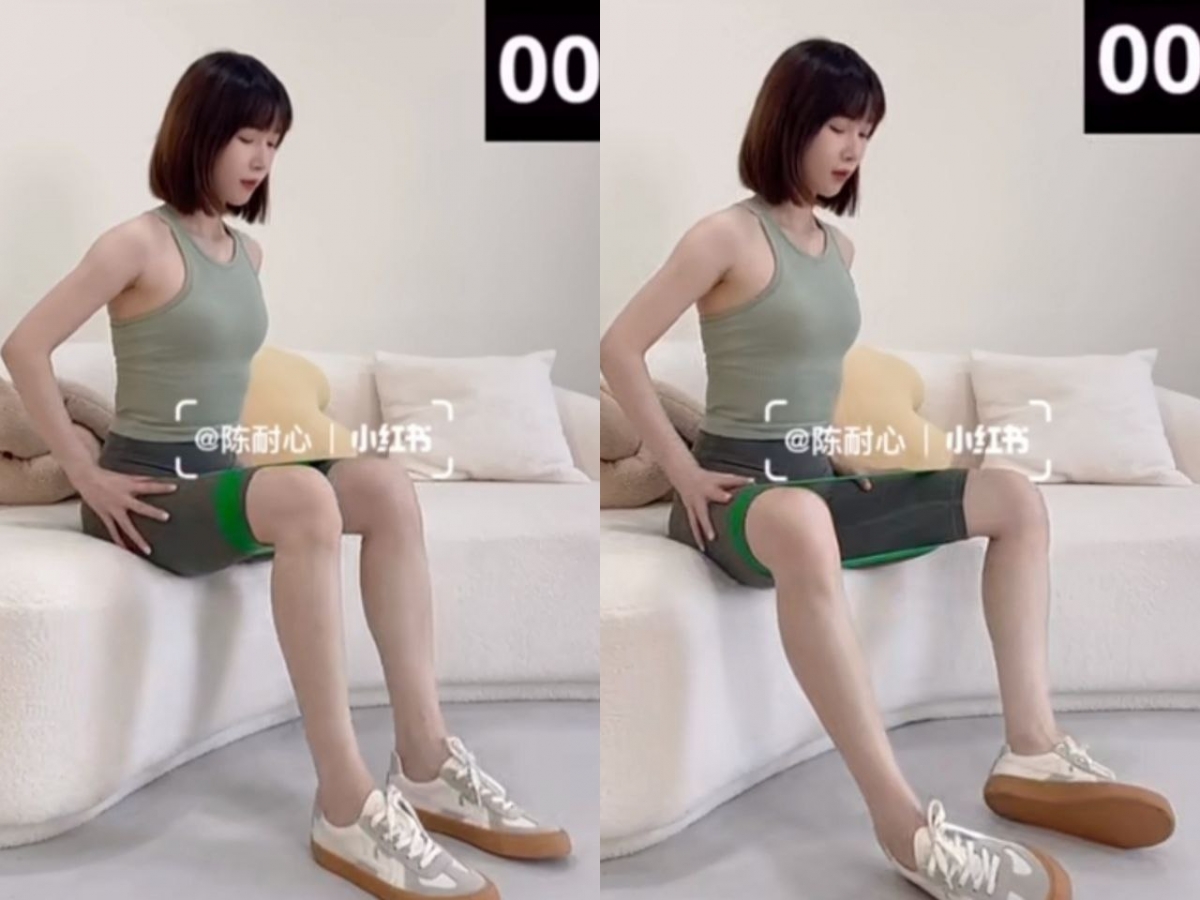 动作三:坐姿臀外展