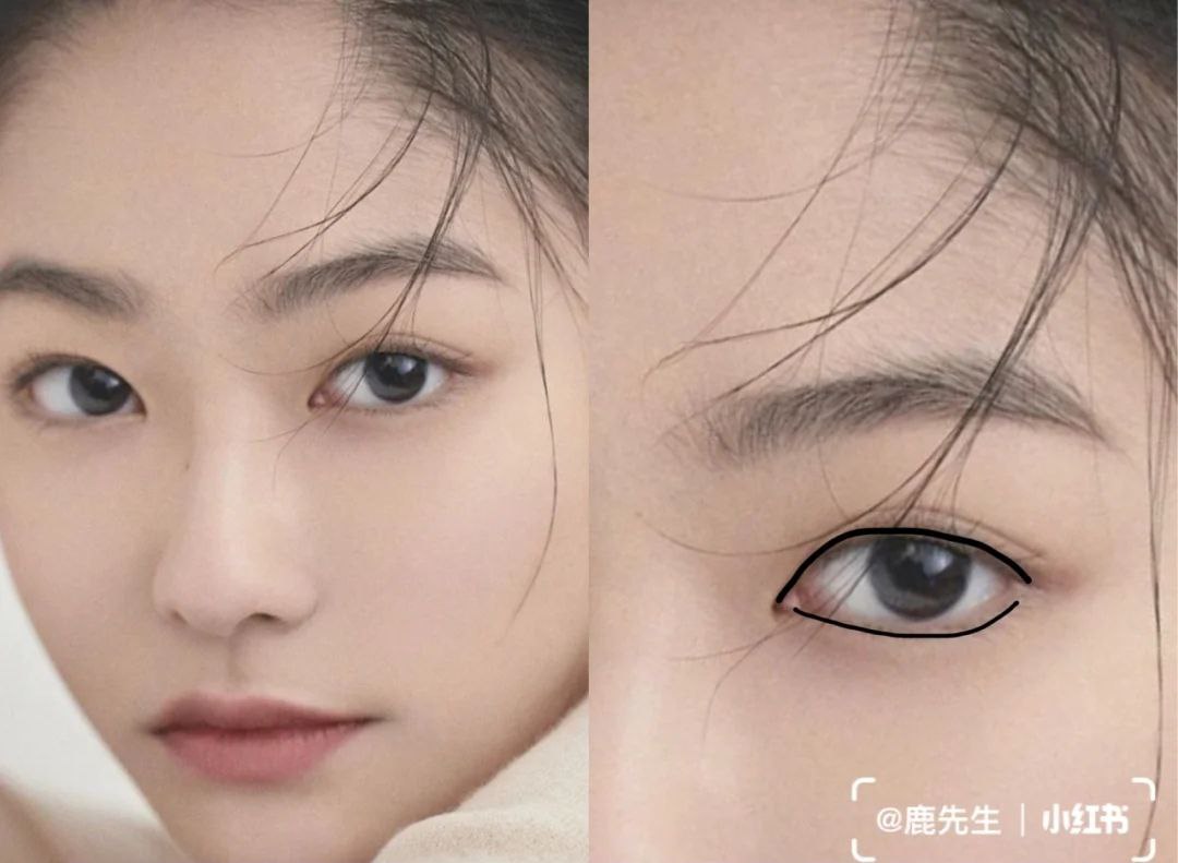 第三步:眉笔画出自然精细眼线