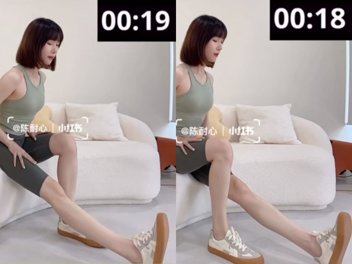 动作七:小腿拉伸