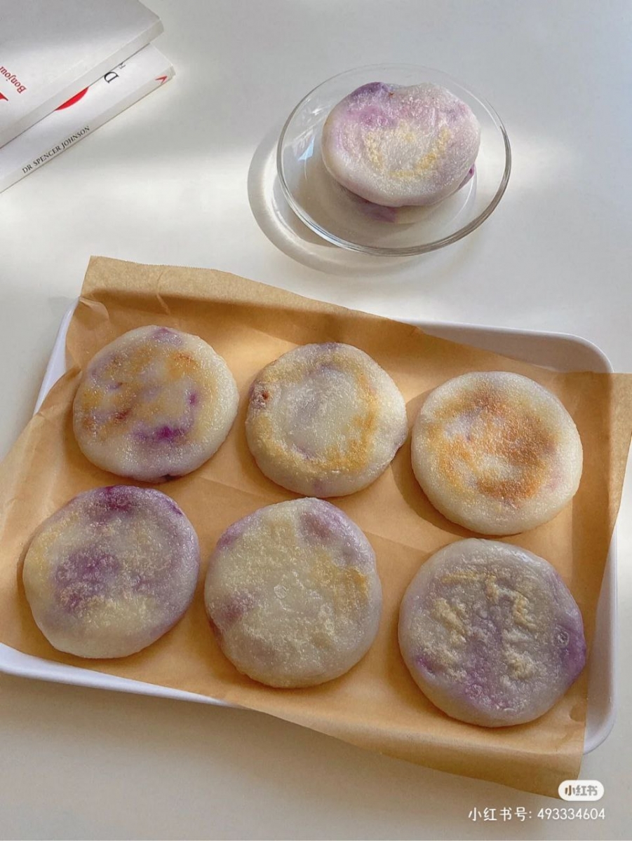 2、紫薯芋泥糯米饼