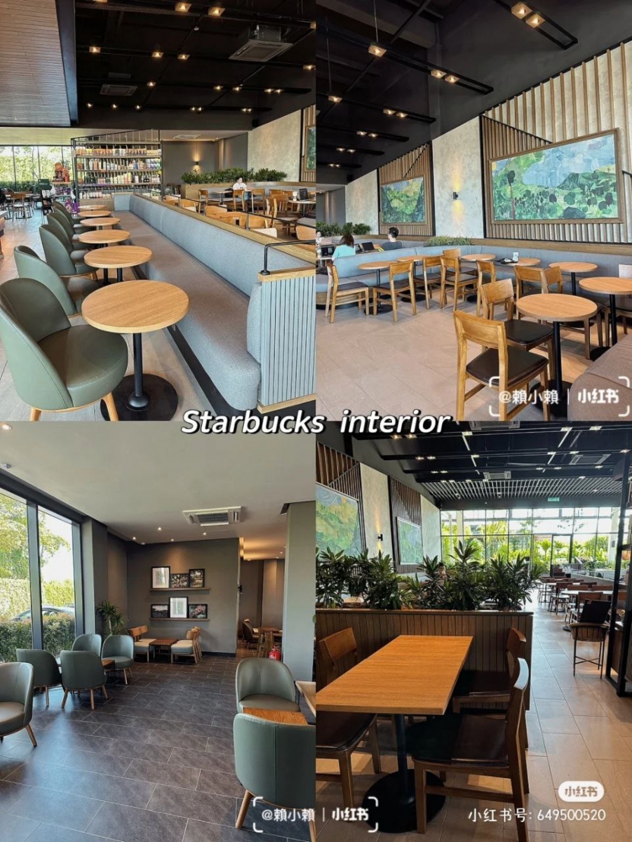 内部空间简约大气，可以透过玻璃窗欣赏美景