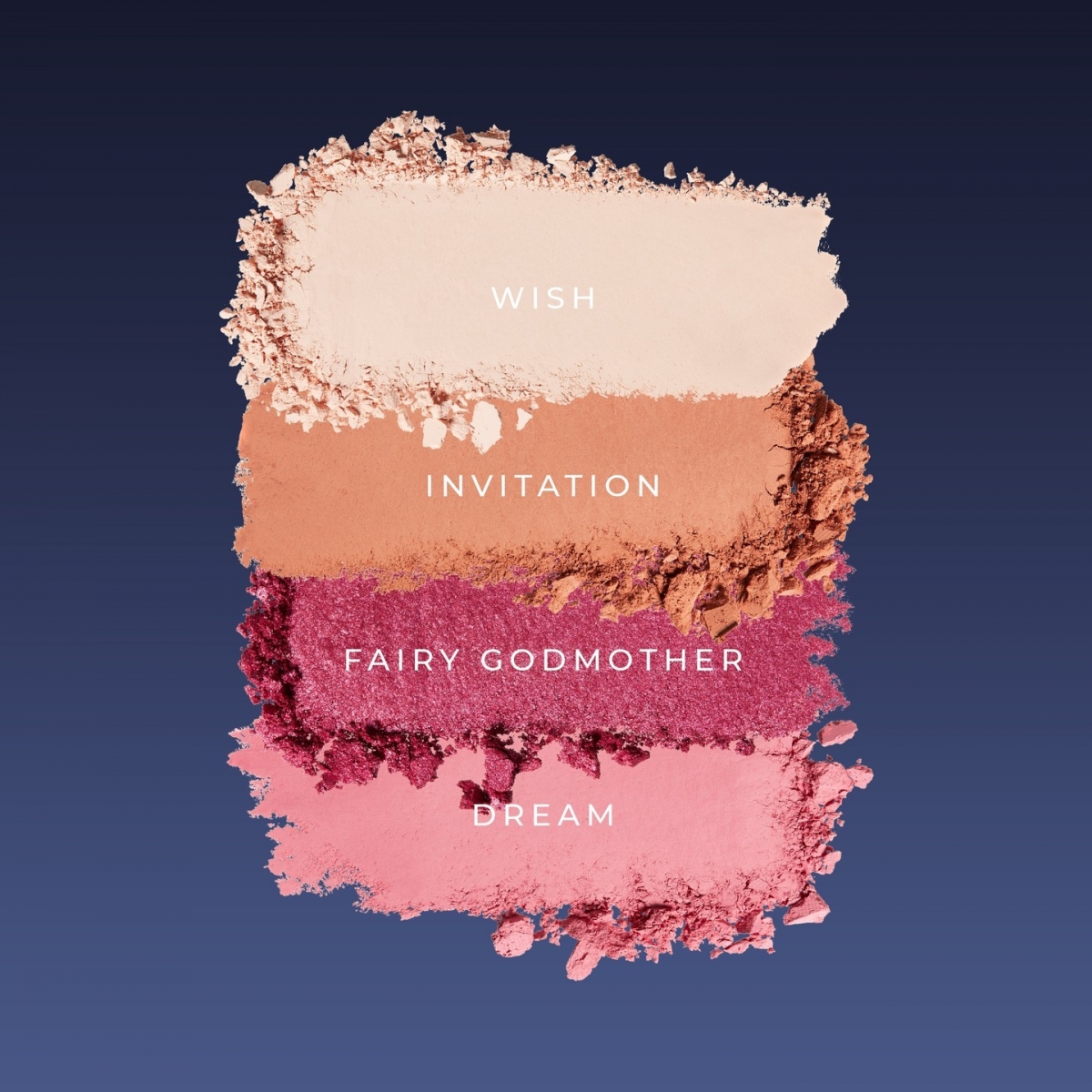 包含三格哑光粉色调以及一格细闪红紫色