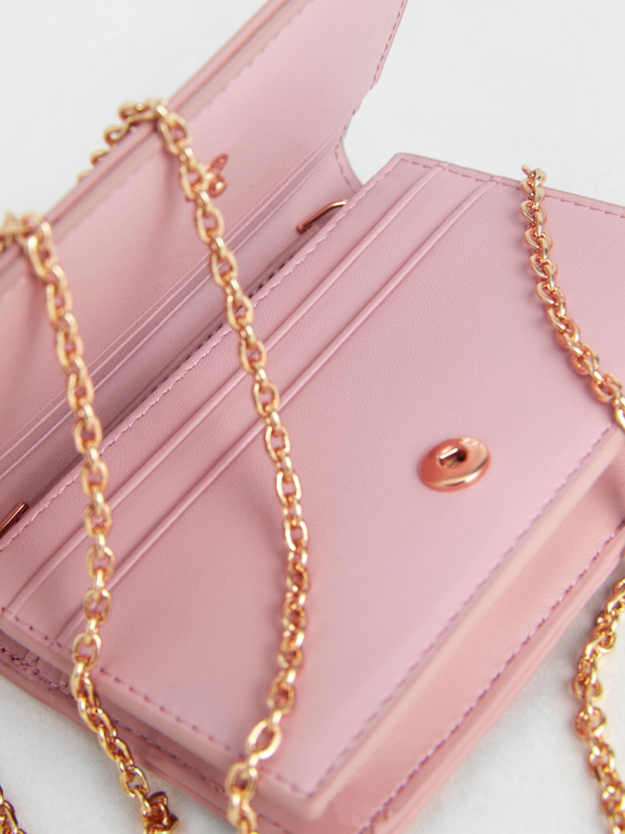 5、Quilted Mini Short Wallet - Pink