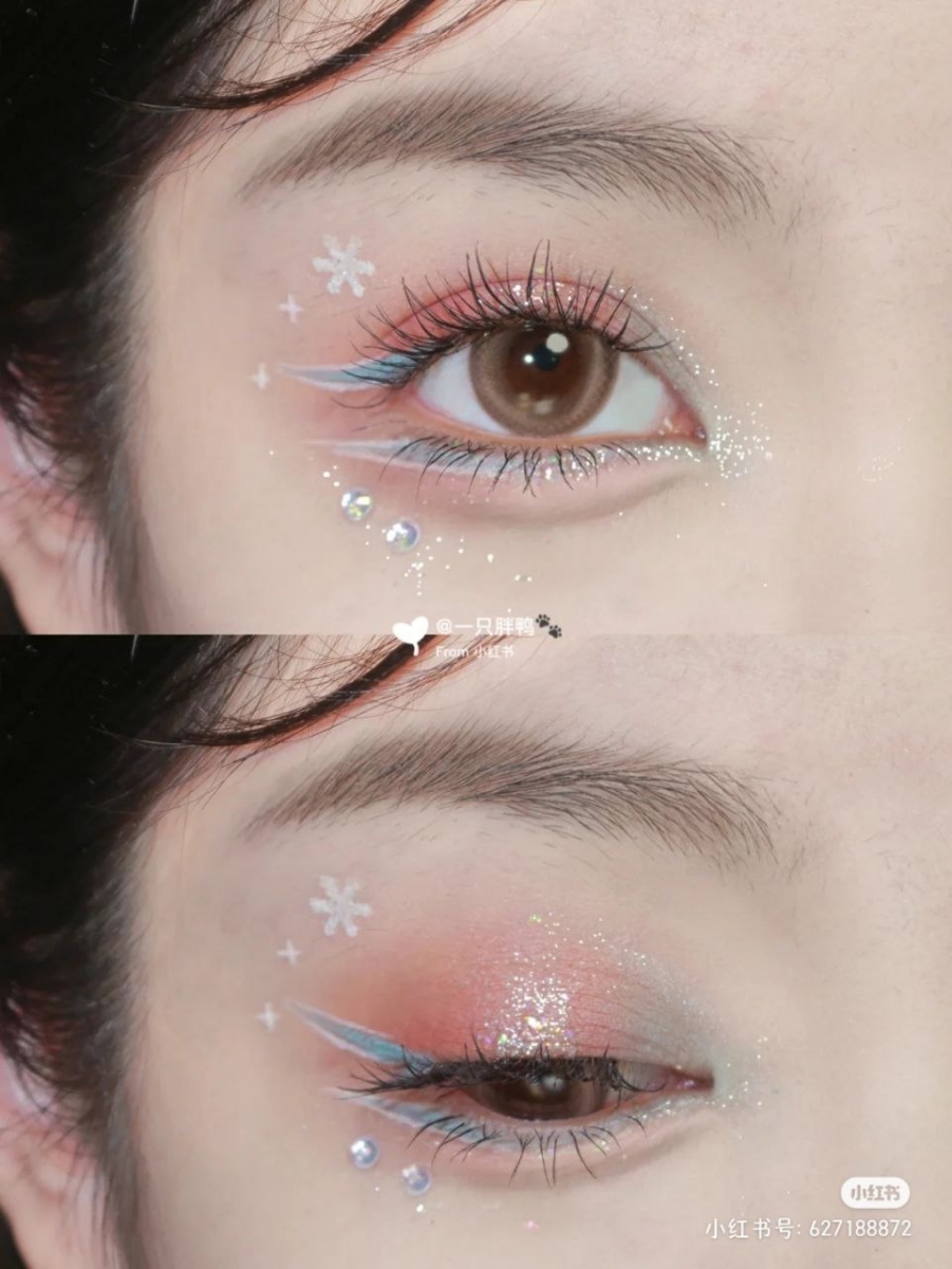 #冬日冰透雪花妆