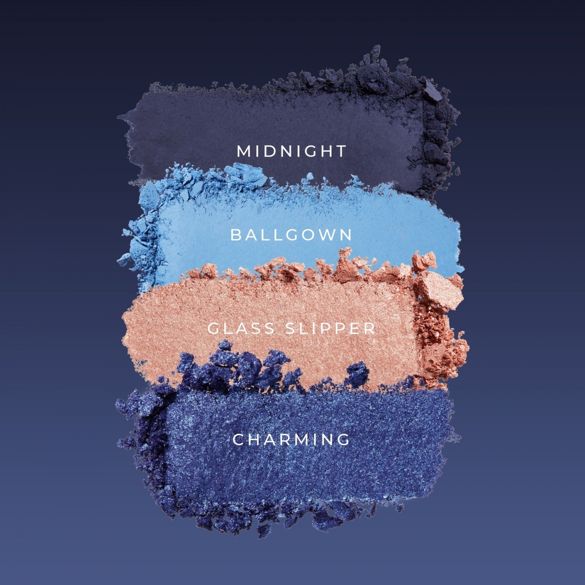 包含三种不同层次的蓝色调以及一个橘粉色调