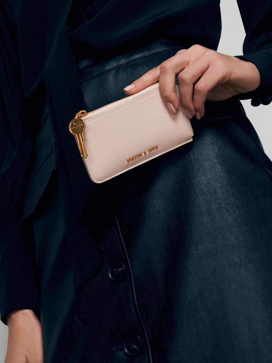 4、Zip-Around Mini Wallet - Light Pink