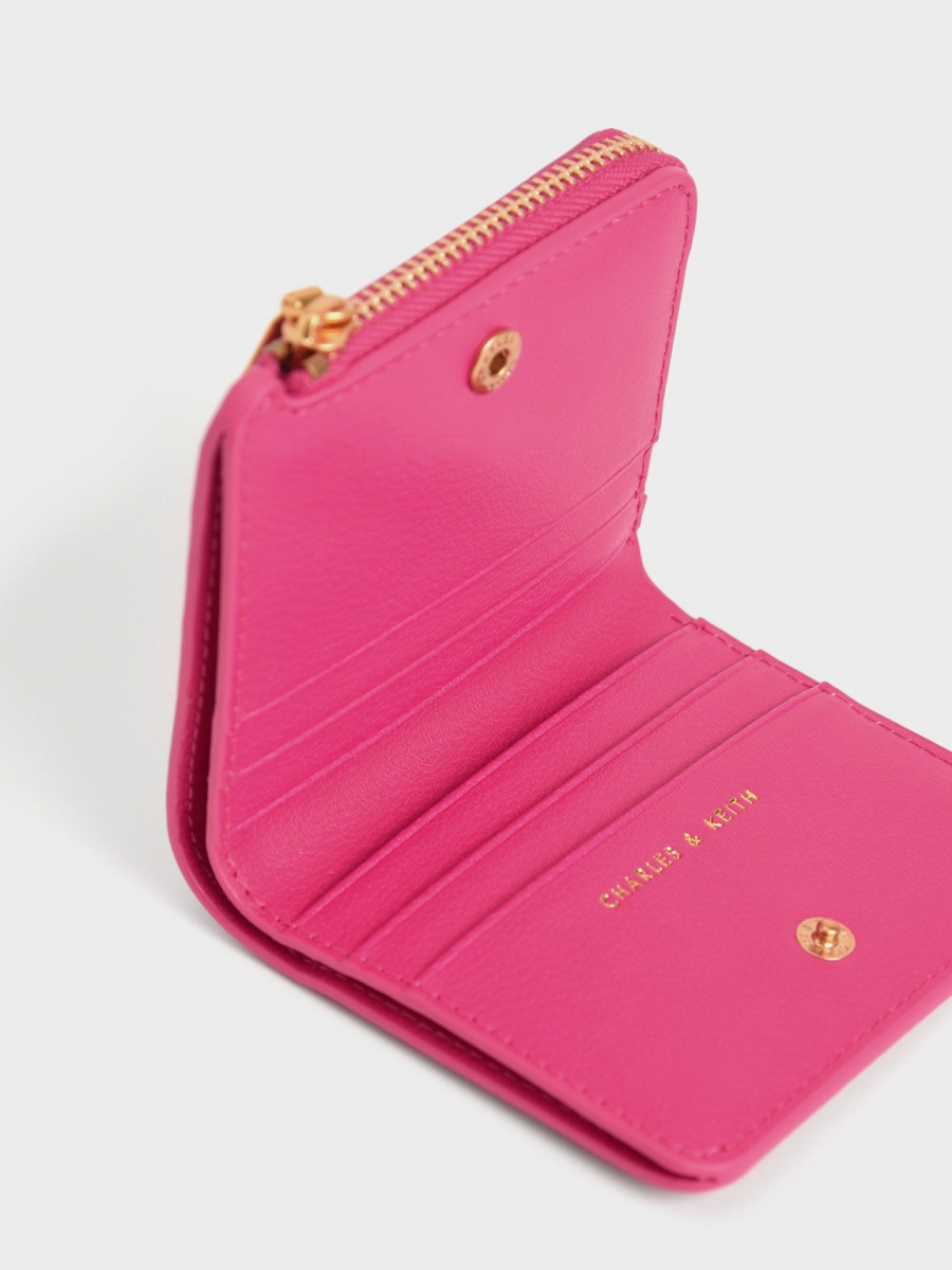 #Zip Around Card Holder - Fuchsia
