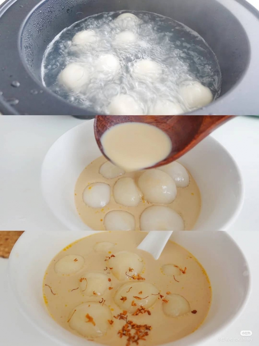 2、奶茶汤圆