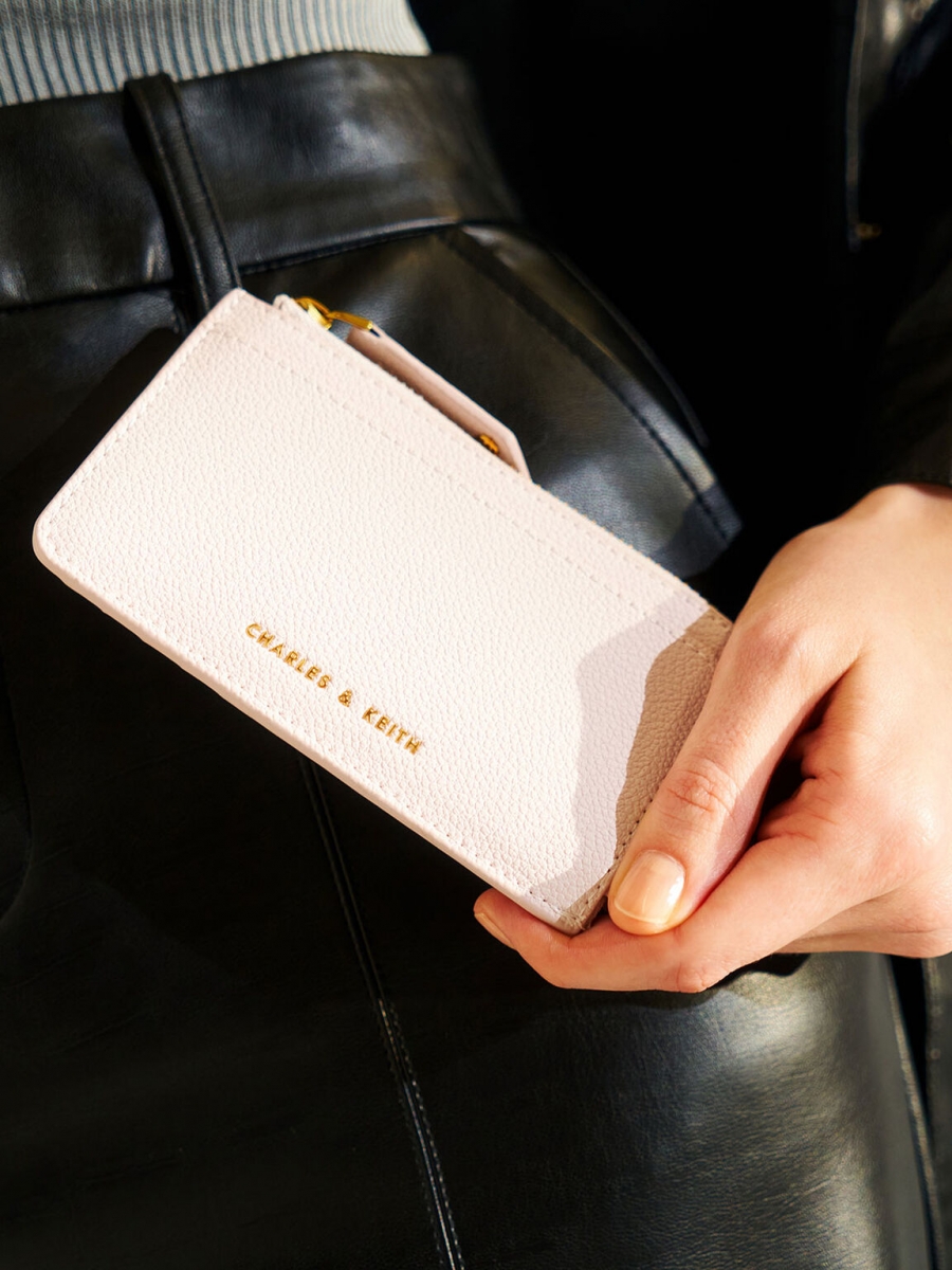 #Zip Card Holder - Pink