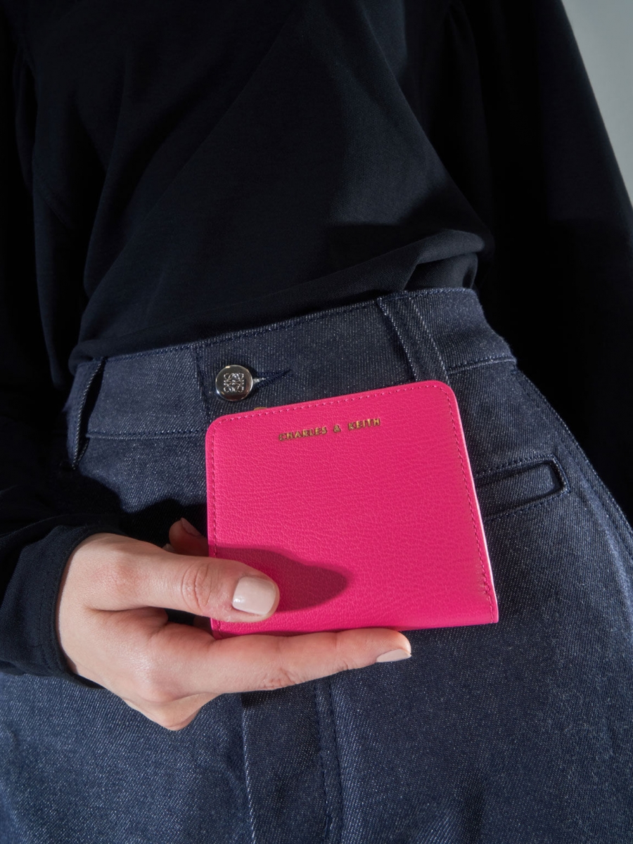 #Zip Around Card Holder - Fuchsia