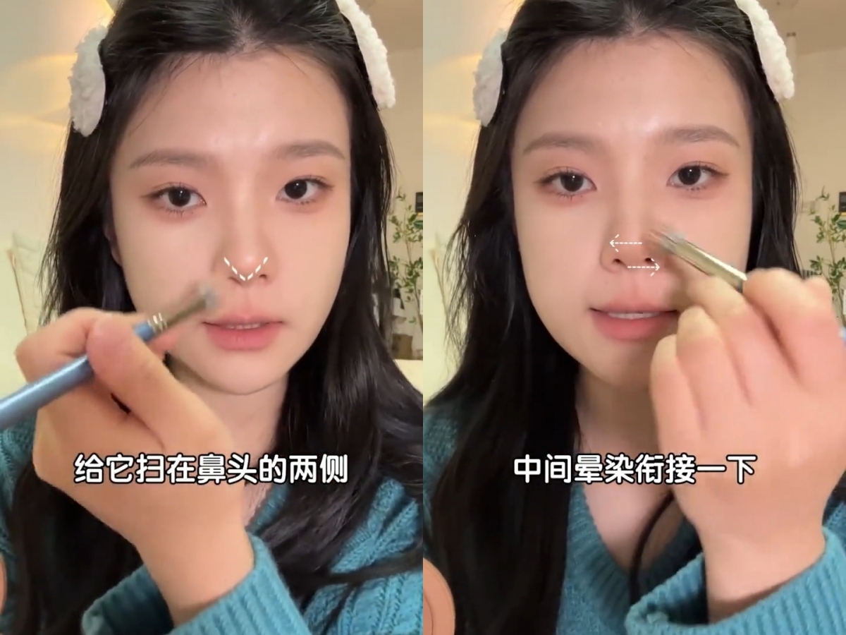 腮红隐藏用法 #3:立体翘鼻