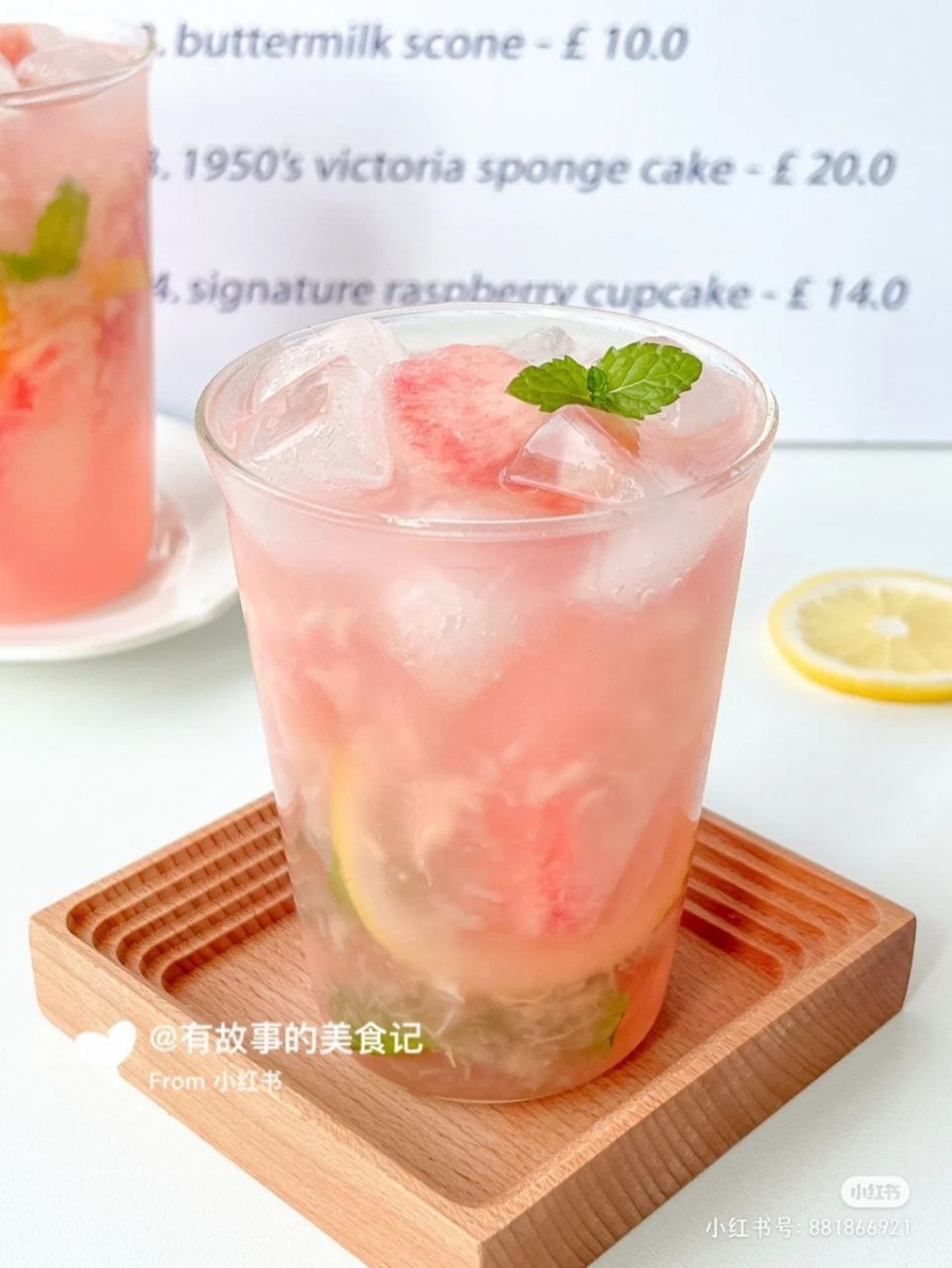 6、蜜桃柠檬饮
