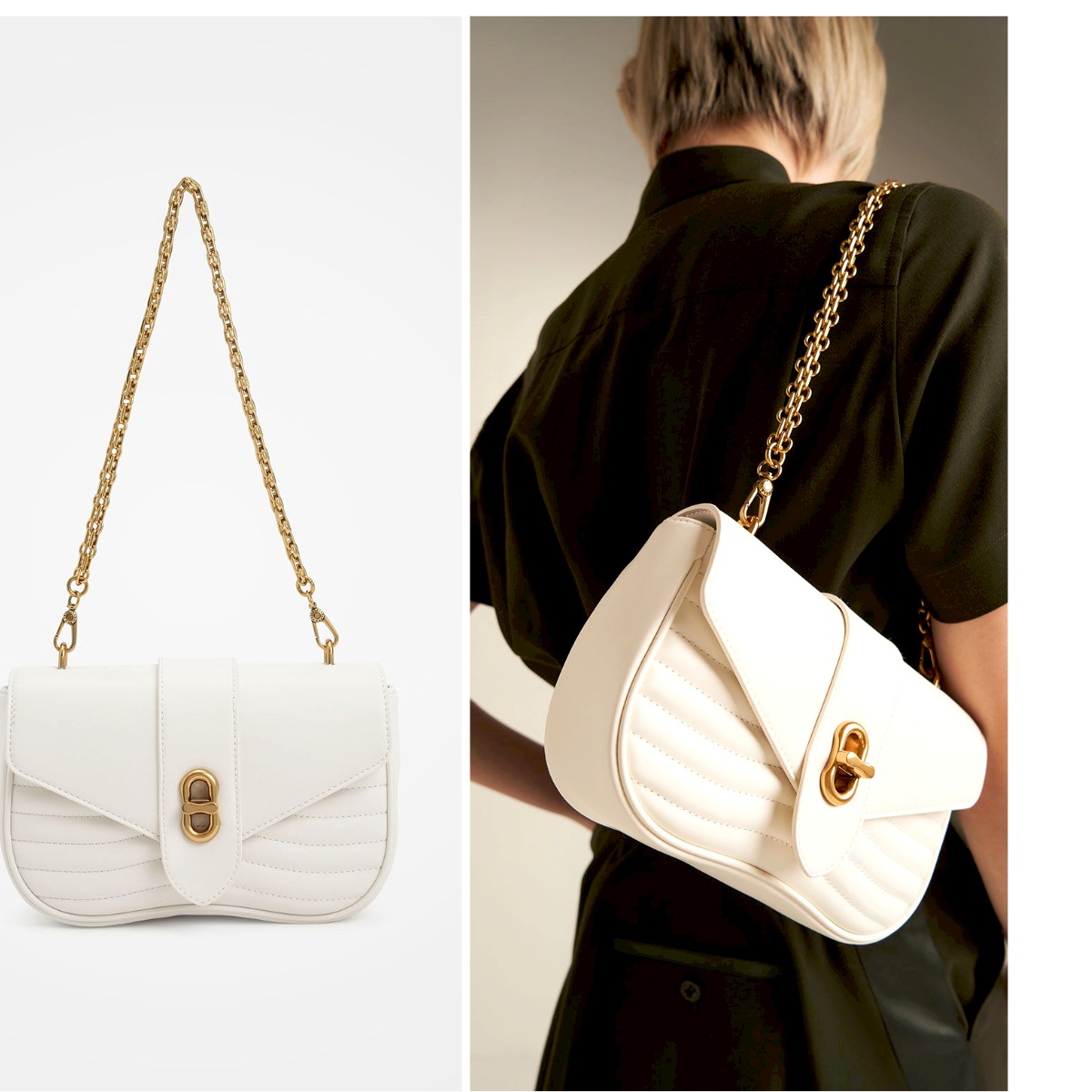 6、Aubrielle Panelled Crossbody Bag - Cream