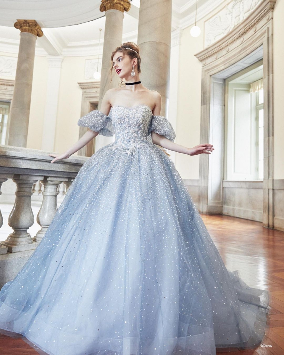 迪士尼公主婚纱 #2：灰姑娘梦幻蓝亮片婚纱