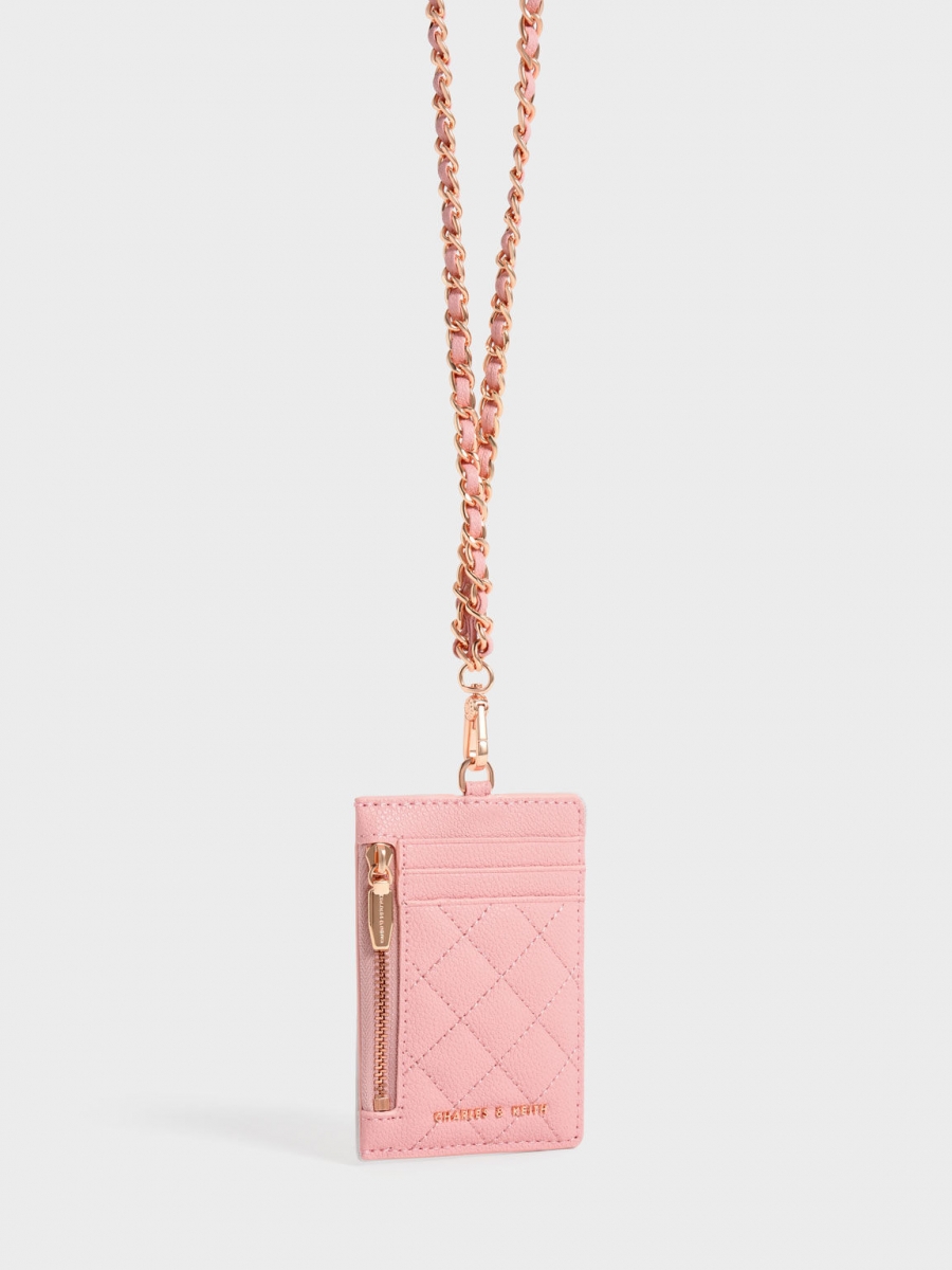 #Braided Strap Card Holder- Pink