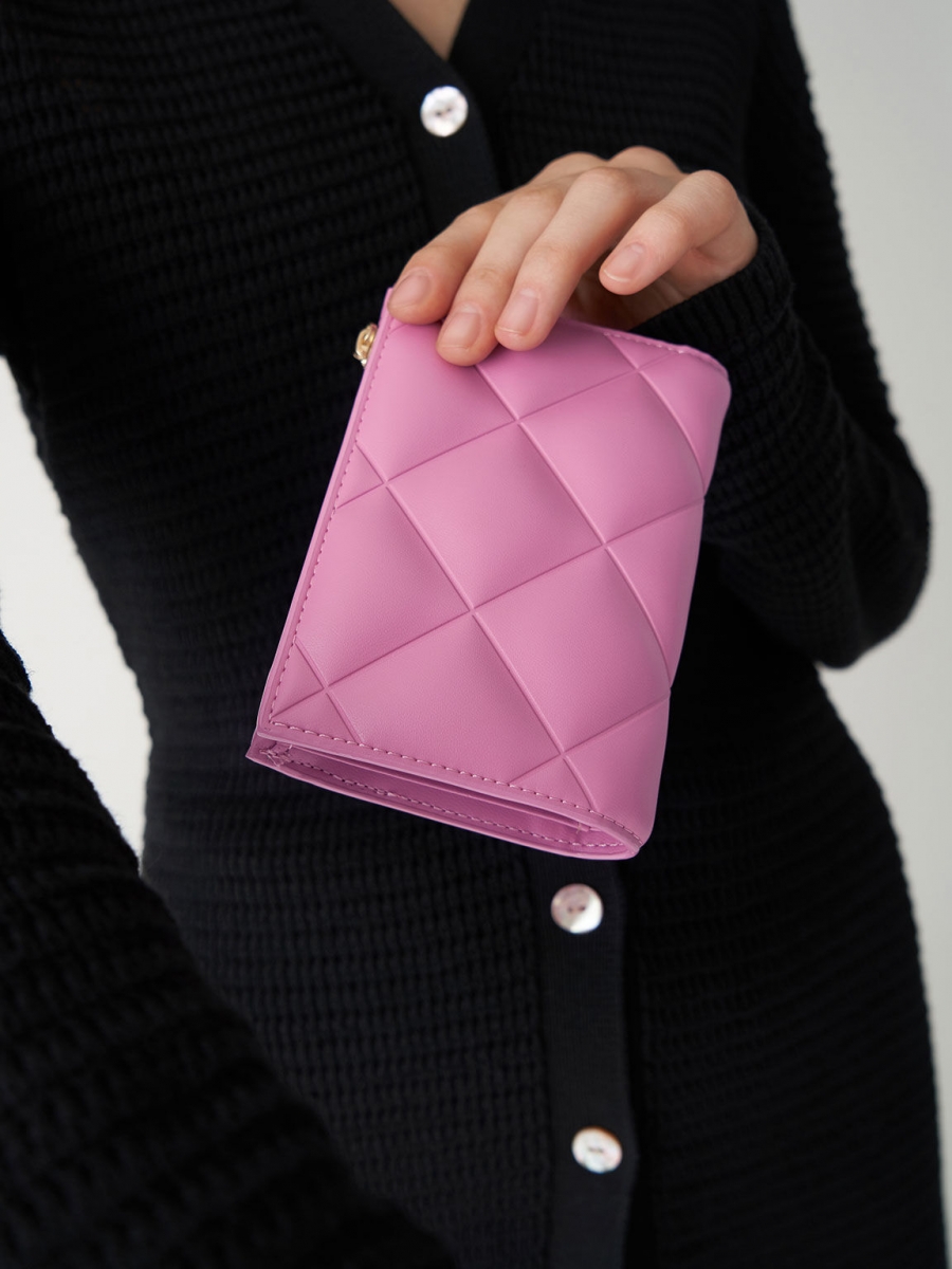 #Gemma Quilted Card Holder - Pink