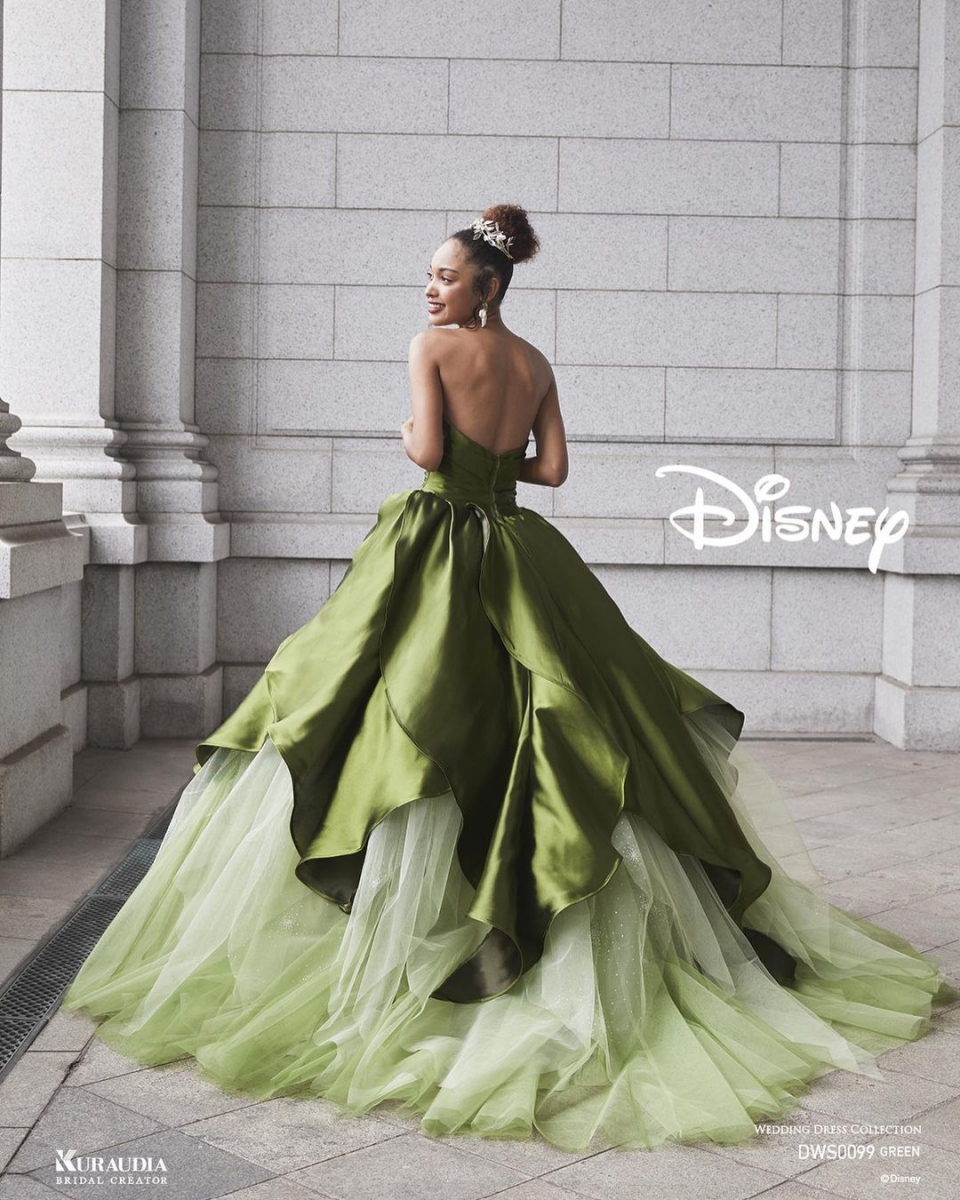 迪士尼公主婚纱 #6：青蛙公主复古绿婚纱
