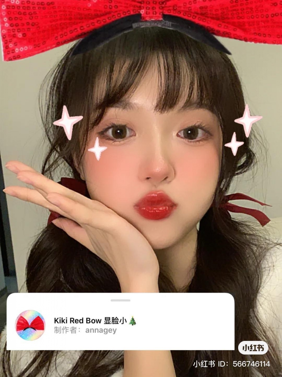 Kiki Red Bow 显脸小