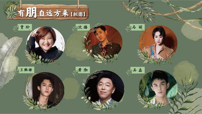 拟邀的6位艺人分别是贾玲、沈腾、马丽、王鹤棣、黄渤和吴磊。