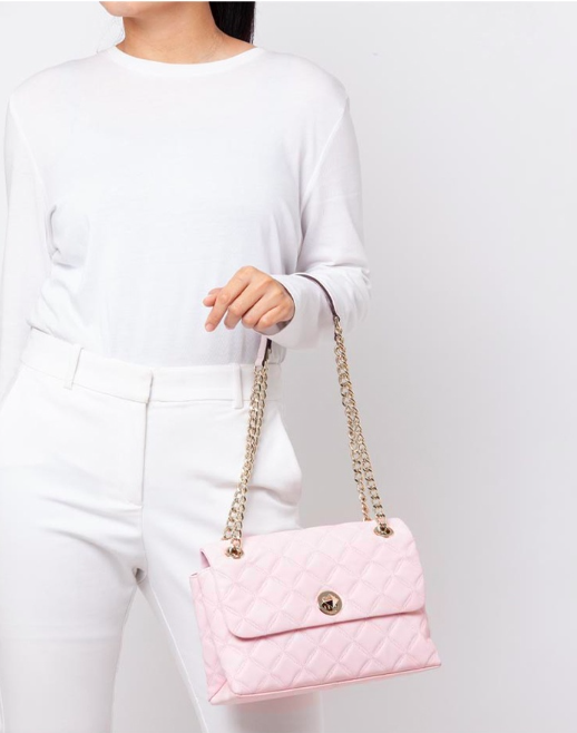 4、Kate Spade Natalia Medium Flap Shoulder Bag - Rose Smoke