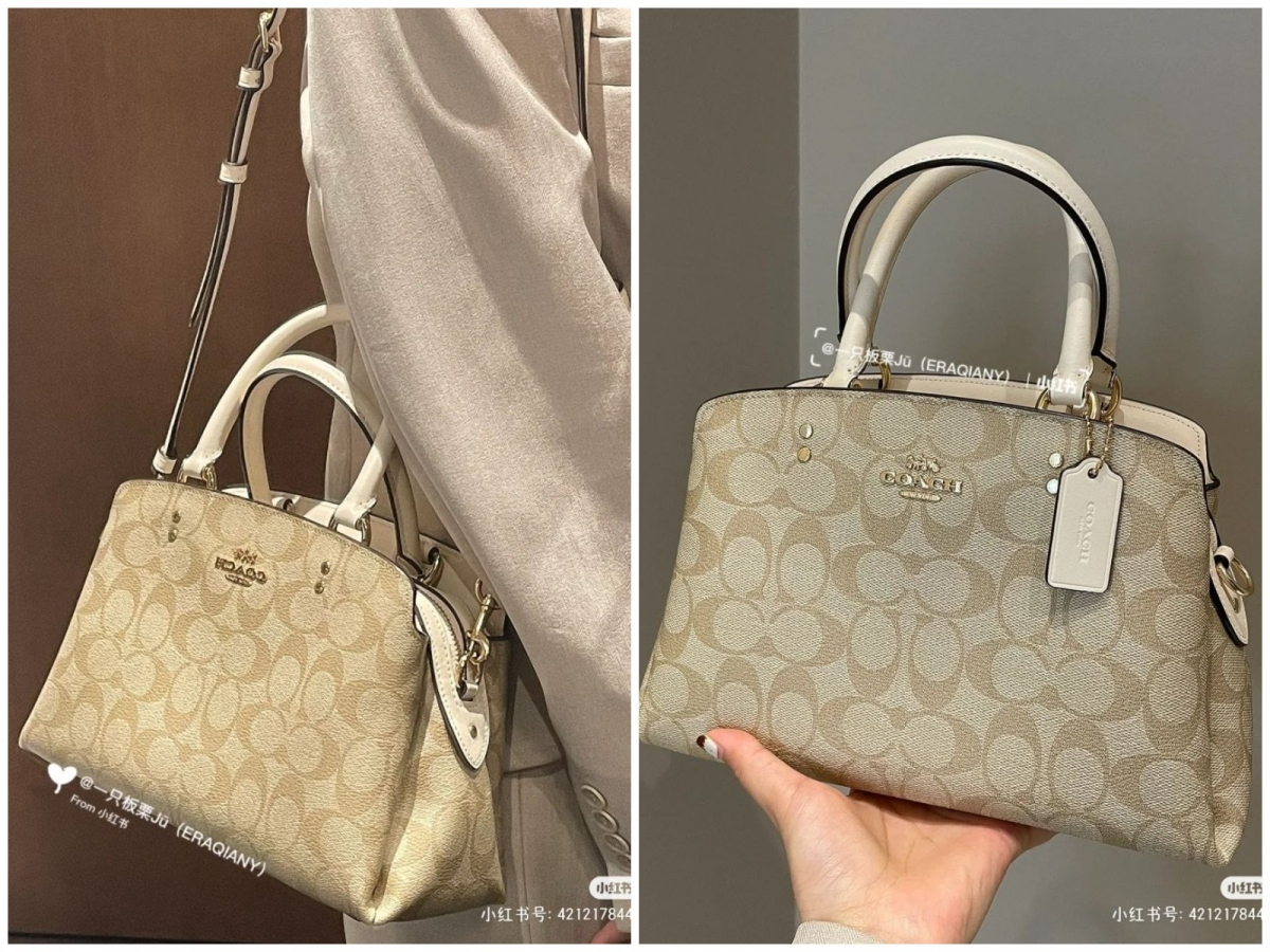 3、Coach Mini Lillie Carryall Top Handle Bag