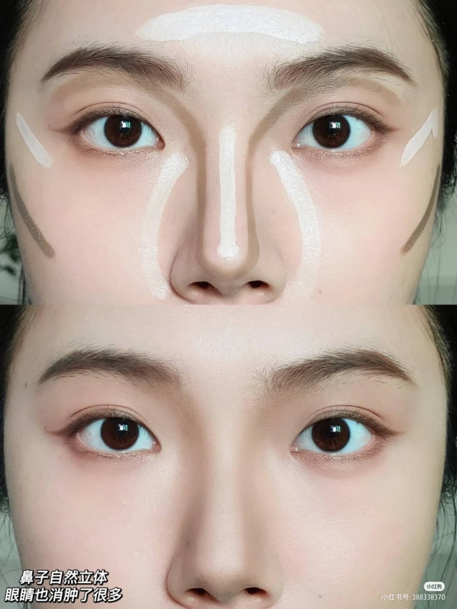下一步就是沿着鼻梁的侧面，少量往下去画