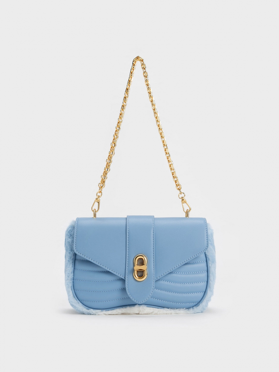 Aubrielle Fur-Trim Panelled Crossbody Bag